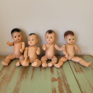 Vintage Crawling Baby Doll Quadruplets – Marked “Superior” & “Hollywood” –
